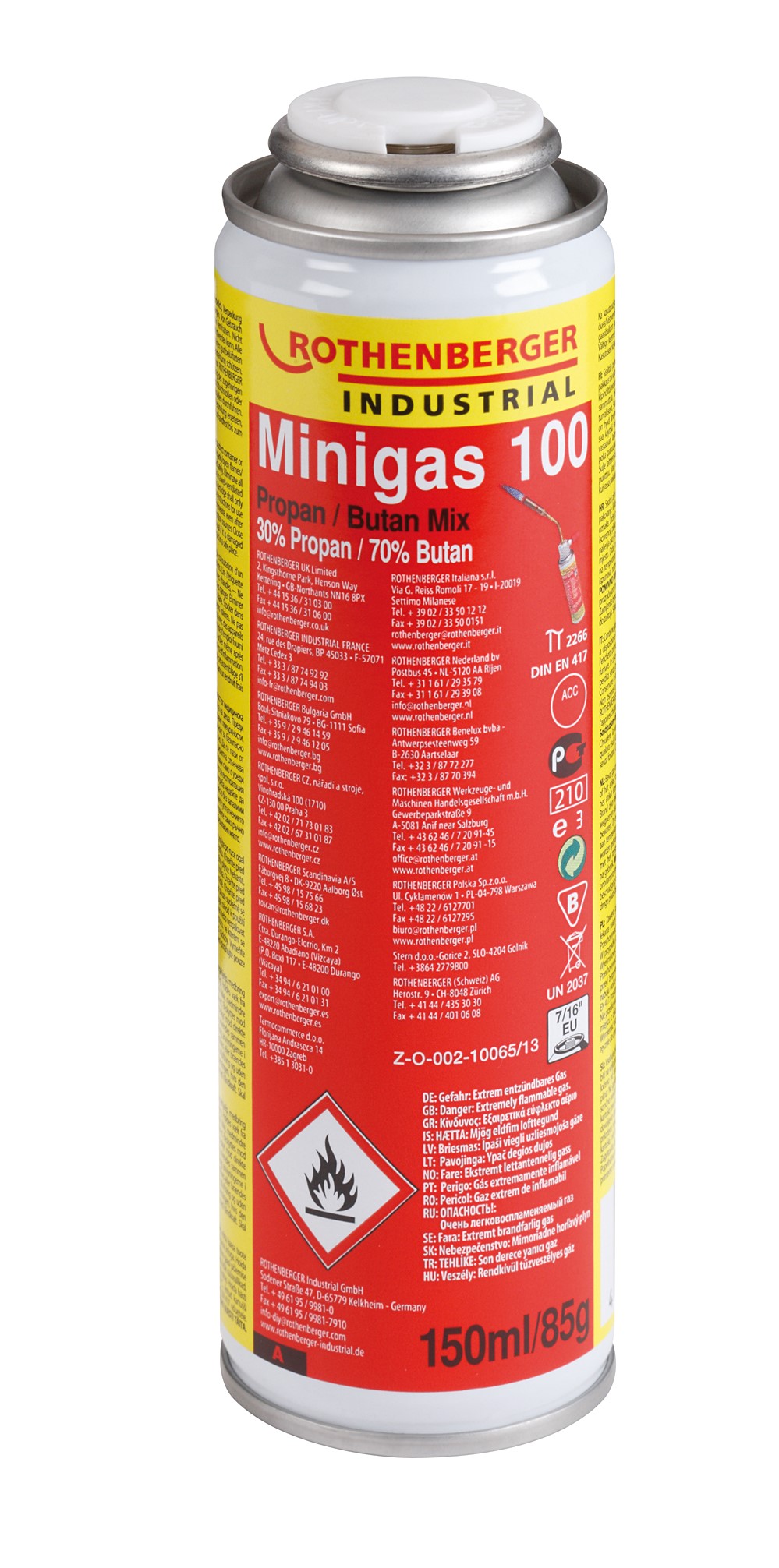 Cartouche de gaz butane/propane Minigas 100 150ml - ROTHENBERGER INDUSTRIAL